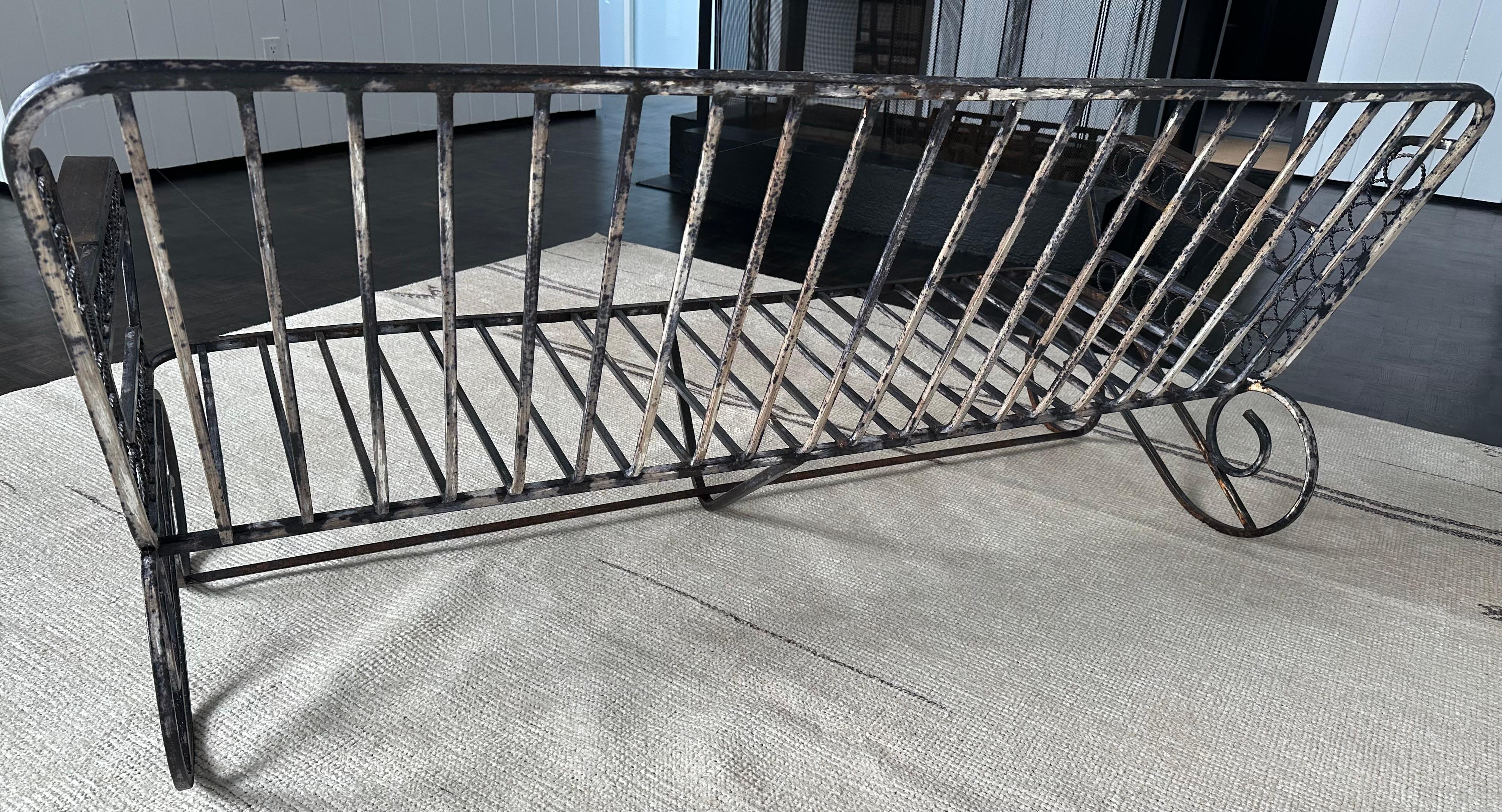 Set of 3 Wrought Iron Deco Style Sofa & Chairs Garden Furniture Set For Sale 6