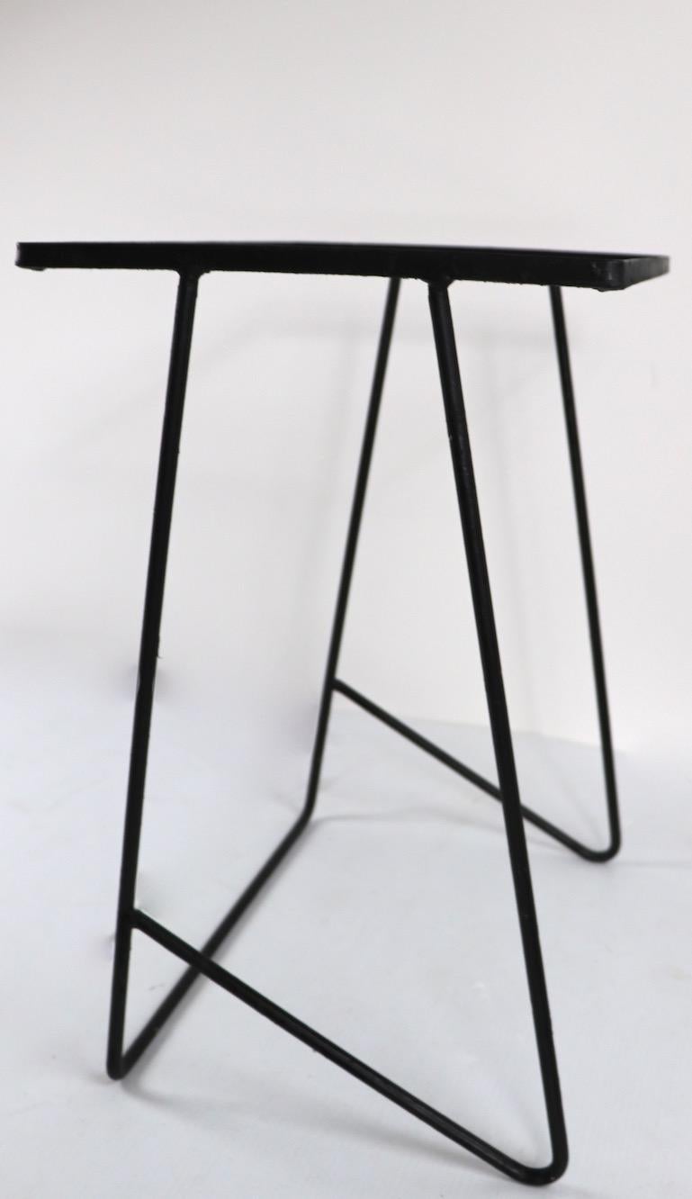 Mid-Century Modern Set of 3 Wrought Iron  Mid Century Nesting Tables after McCobb
