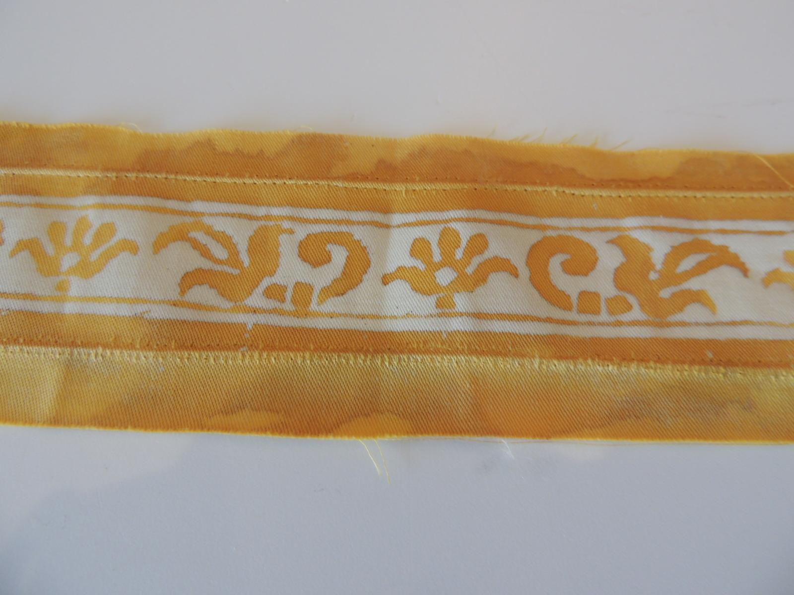 Late 20th Century Set of '3' Yellow and White Fortuny Fabric Trims