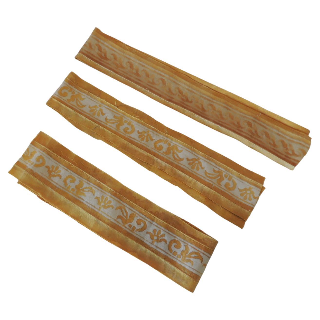 Set of '3' Yellow and White Fortuny Fabric Trims