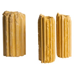 Set of 3 Yellow Cornice Vessel by Lenny Stöpp