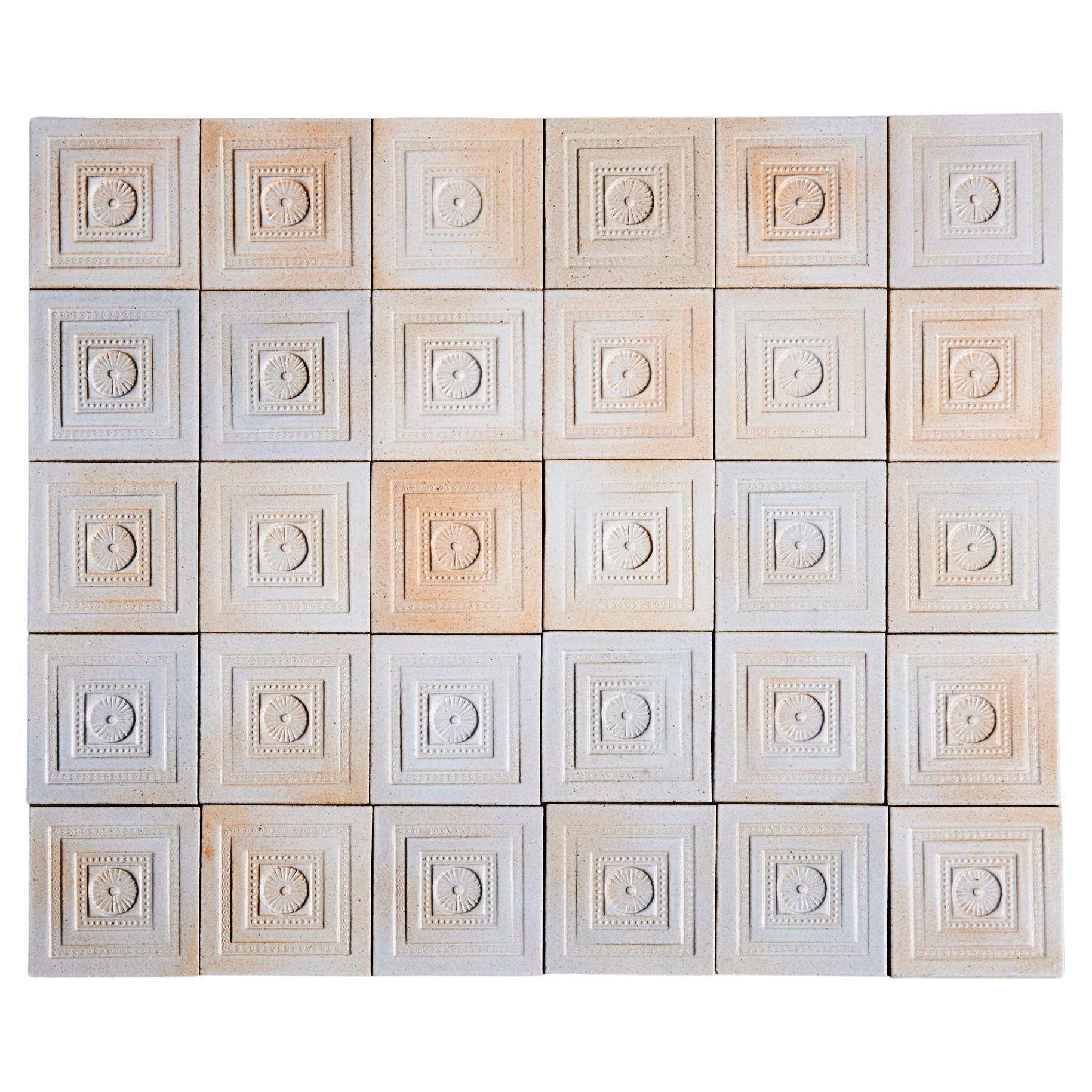 Set of 30 tiles by Roger Capron, France - 1970s. 