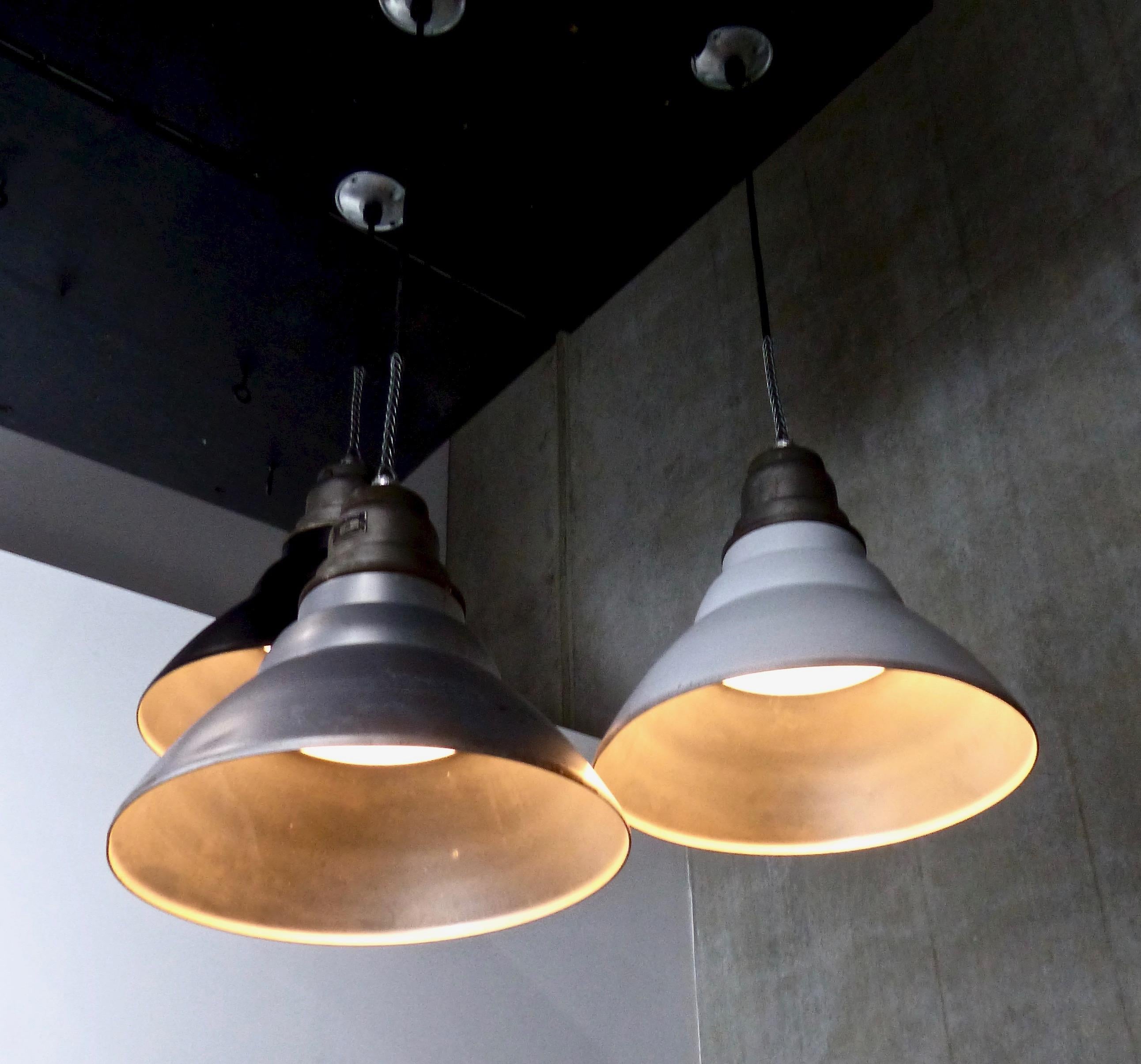Mid-20th Century Set of 30 General Electric Industrial Pendants, circa 1940s