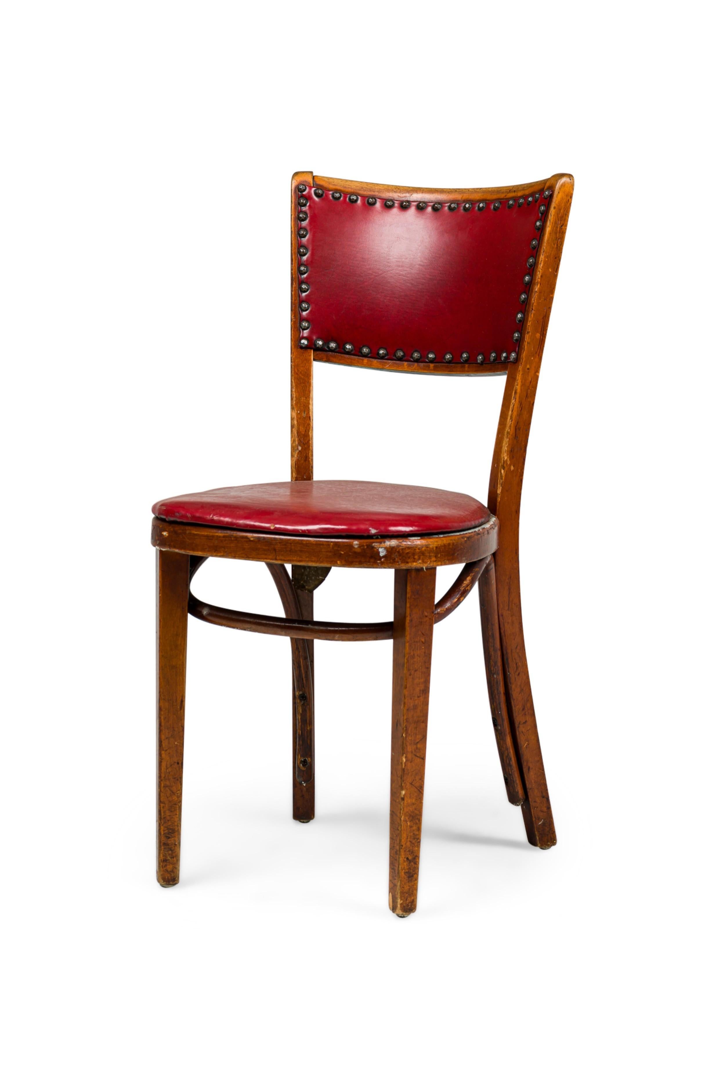 Mid-Century Modern Set of 30 Italian Mid-Century Red Vinyl Dining/ Side Chairs