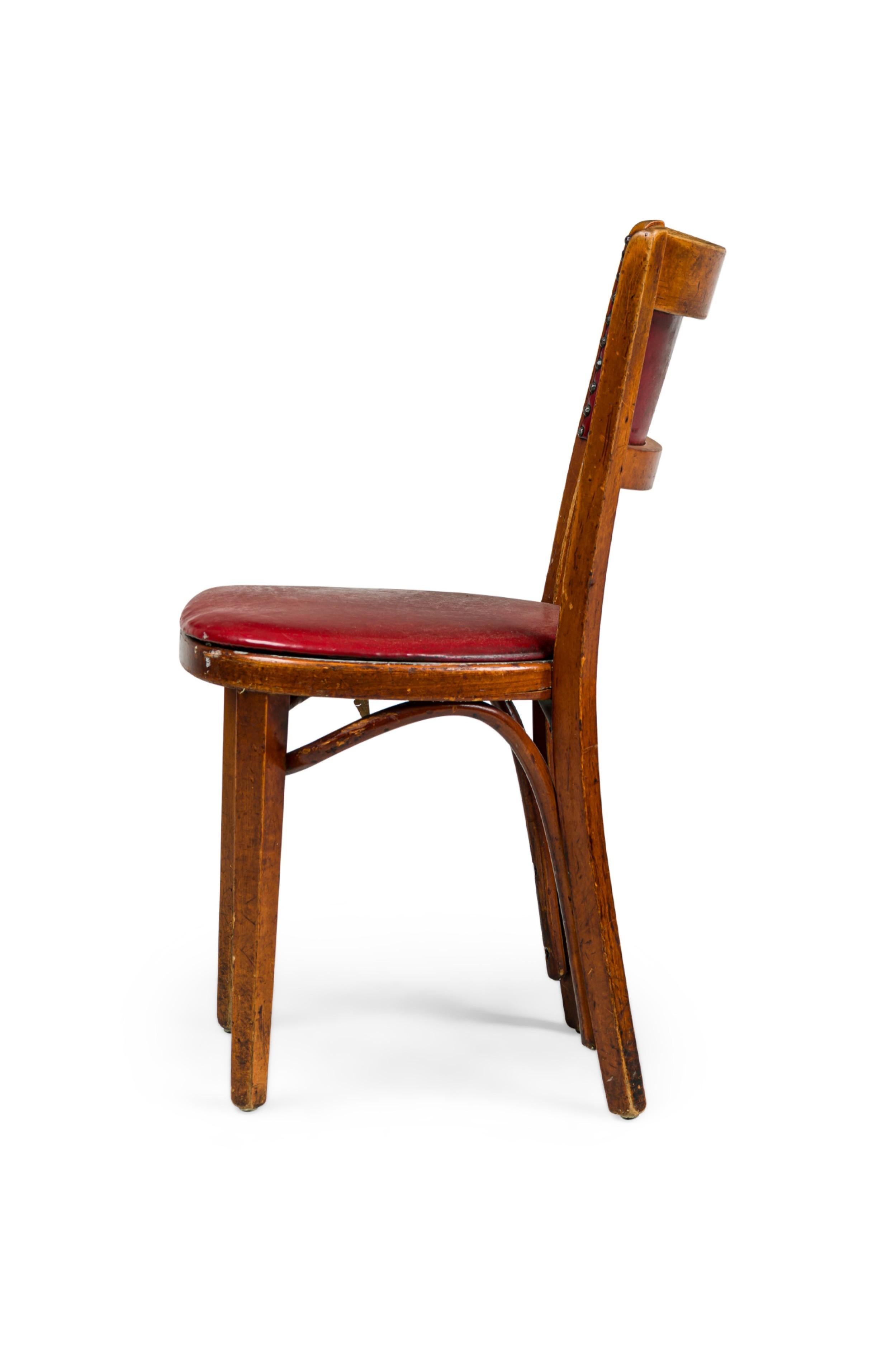 American Set of 30 Italian Mid-Century Red Vinyl Dining/ Side Chairs