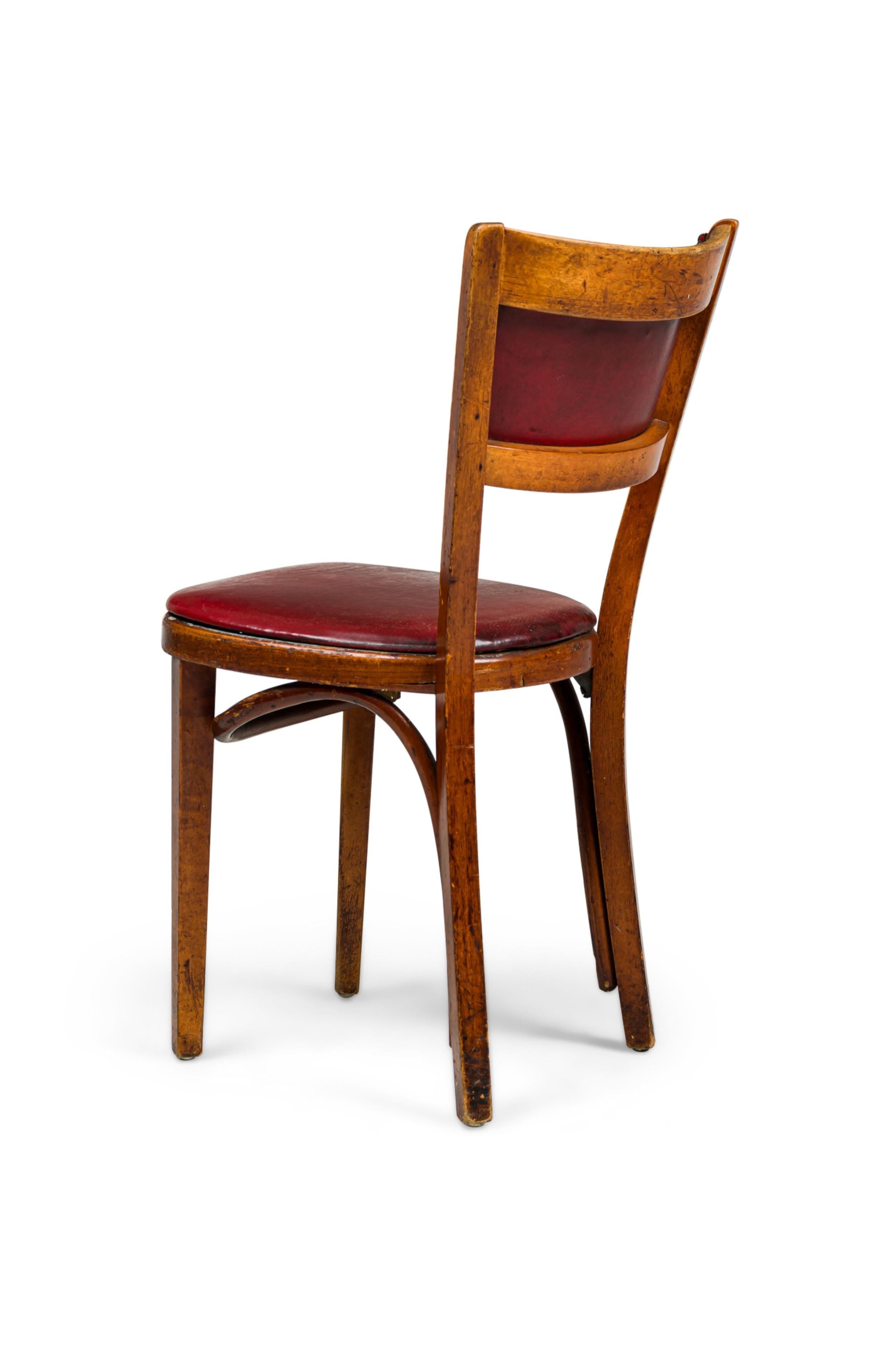 Etched Set of 30 Italian Mid-Century Red Vinyl Dining/ Side Chairs