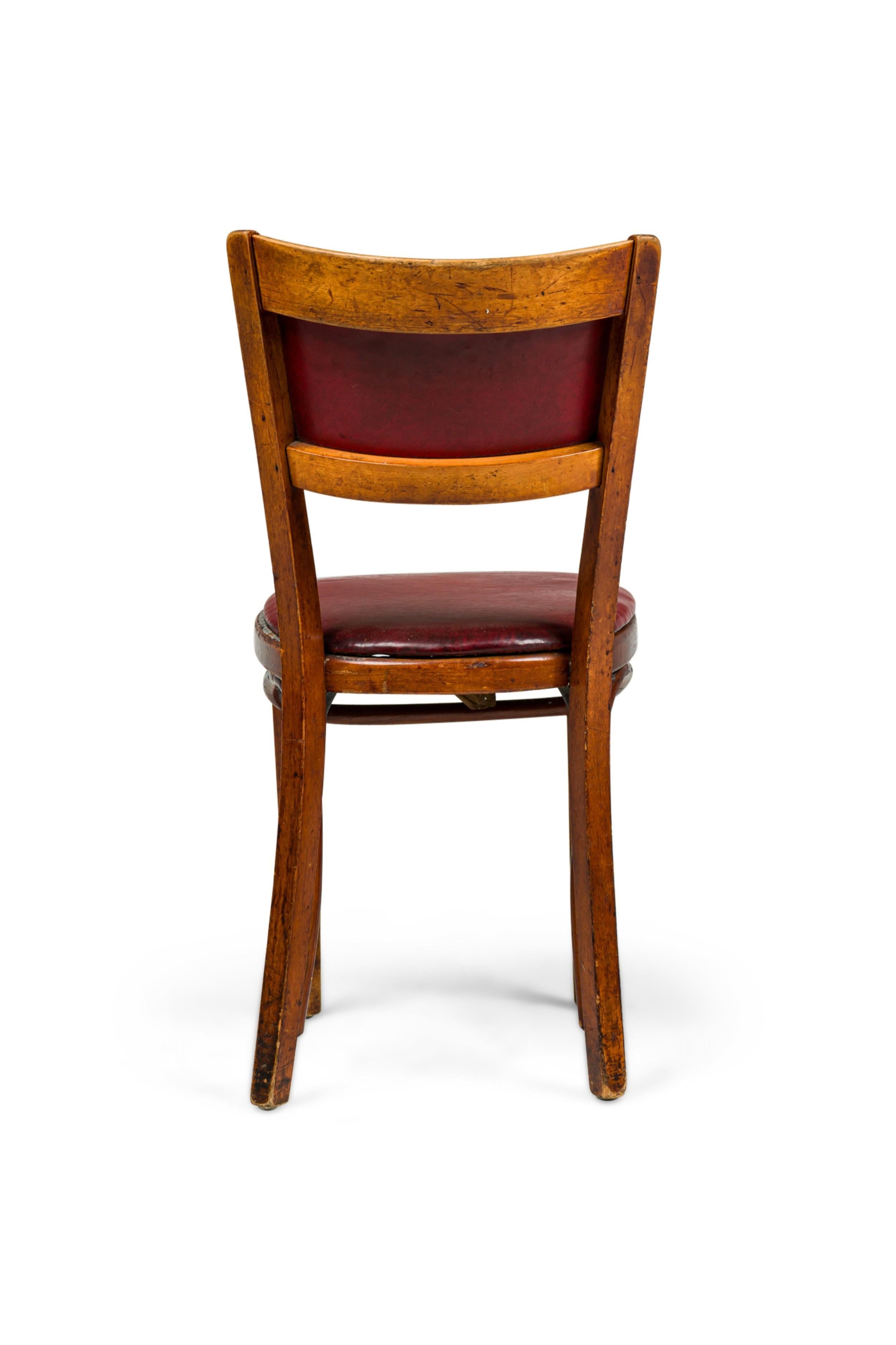 Set of 30 Italian Mid-Century Red Vinyl Dining/ Side Chairs In Good Condition In Queens, NY