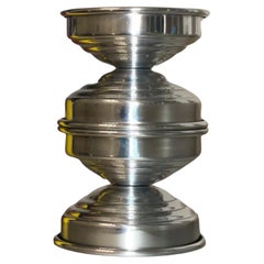 Set of 30 Italian Polished Aluminum Candle Holders, Modern Centerpiece Design