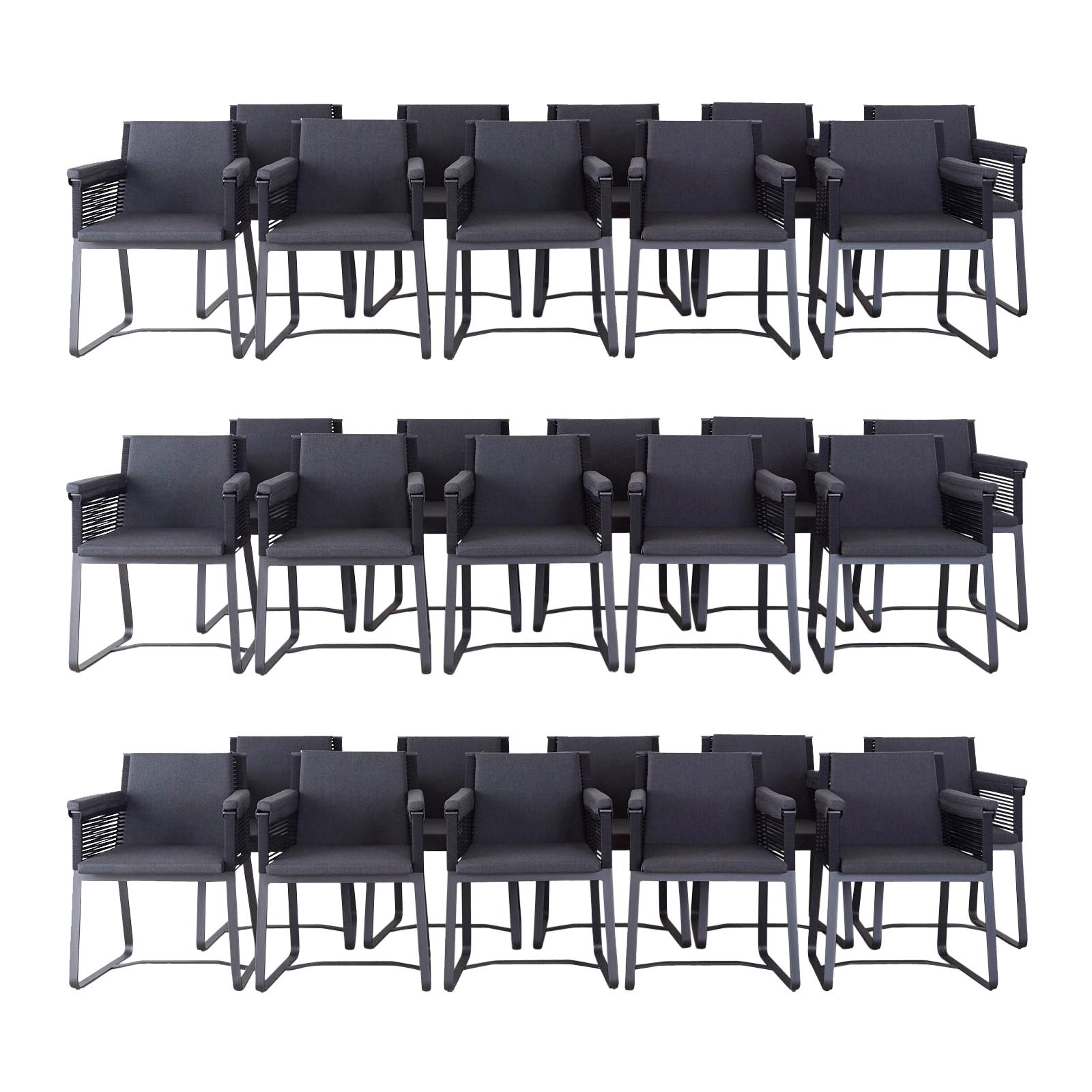 Set of 30 Kettal Landscape Dining Armchairs with Pads