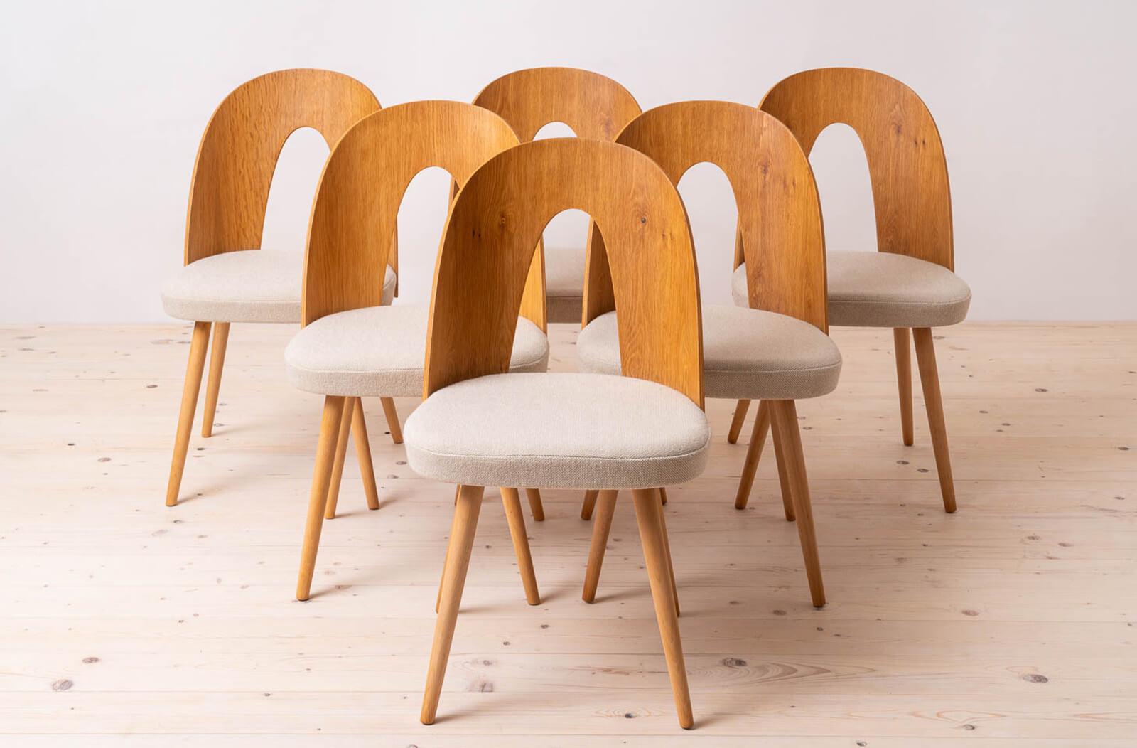 Juego de 32 sillas de comedor Mid Century, A. Suman, tapicería personalizable disponible Aceitado en venta