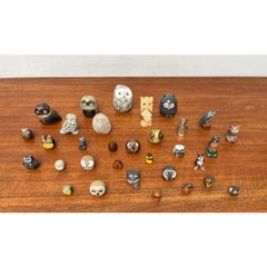 Set of 33 Vintage Owl Figurines, 1970s