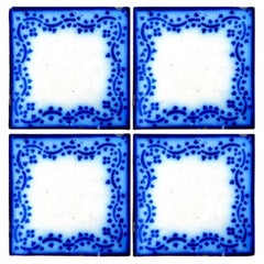 Set of 35 Antique Ceramic Tiles by Pas De Calais Desvres, France, circa 1850s