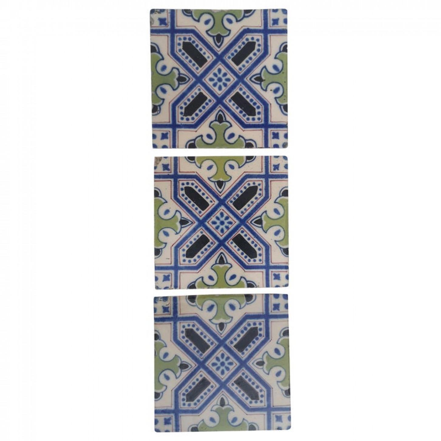 This is a amazing and unique set of 35 antique handmade ceramic tiles. Manufactured in Holland, circa 1920s. Stylized design. These tiles would be charming displayed on easels, framed or incorporated into a custom tile design.

These tiles come from