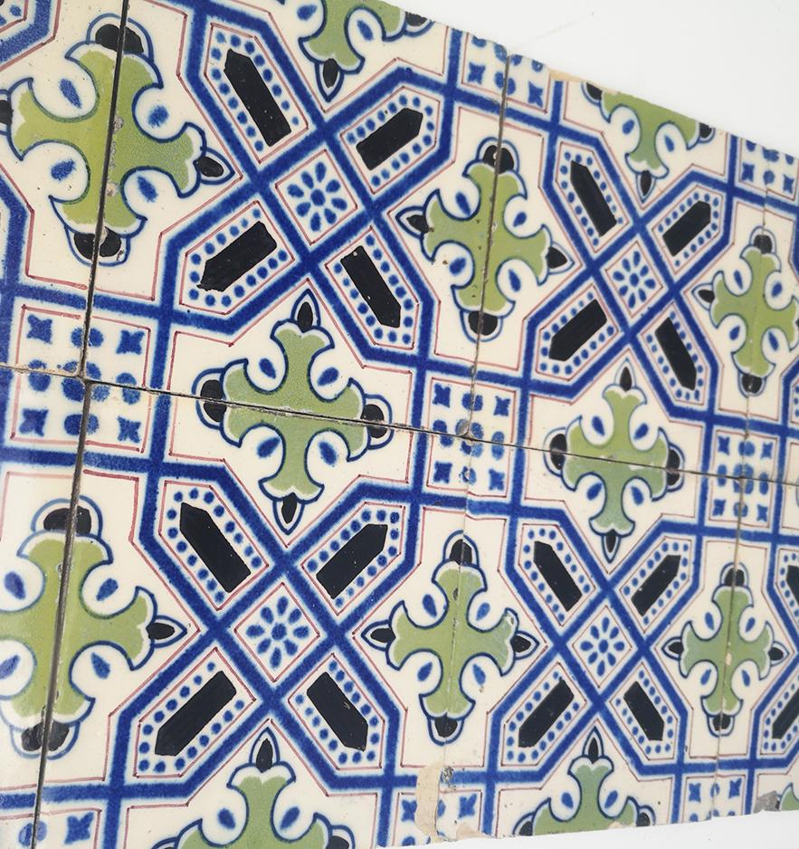 Folk Art Set of 35 Handmade Antique Ceramic Tiles, Dutch, 1920s