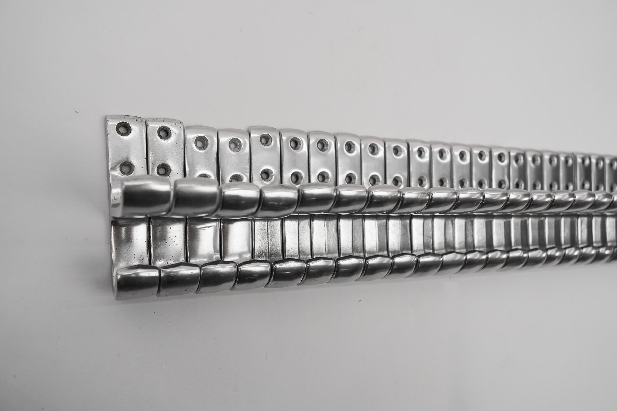 Set of 35 Midcentury Aluminium Wall Hooks, Austria, 1950s For Sale 6