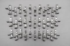 Set of 35 Midcentury Aluminium Wall Hooks, Austria, 1950s