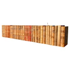 Set of 35 Swedish Leather-Bound Books From Early 20th Century