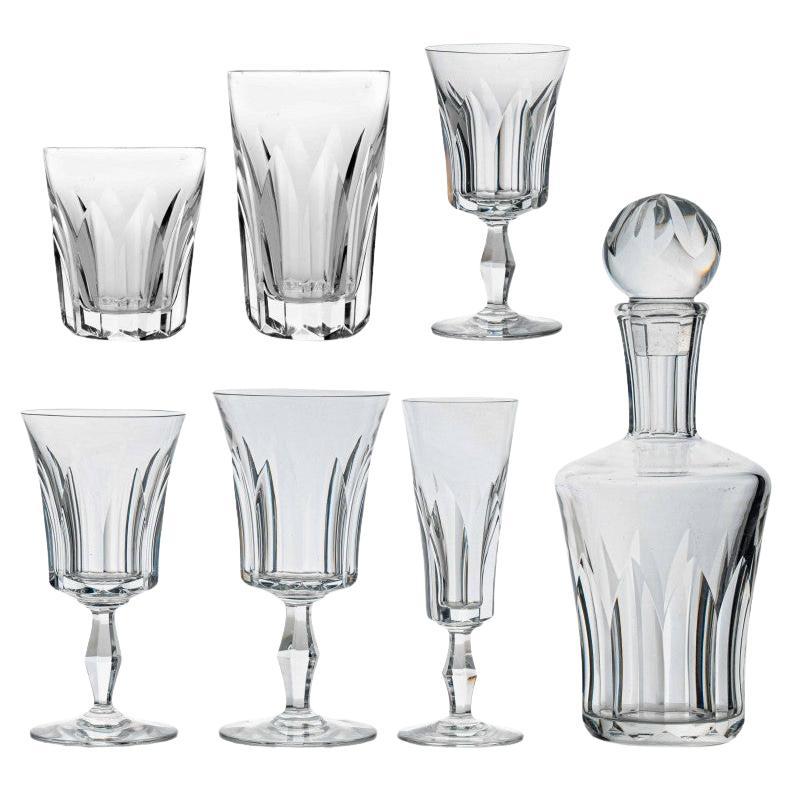 Set of 36 Exquise Baccarat Polignac Crystal Pieces, France, 1950