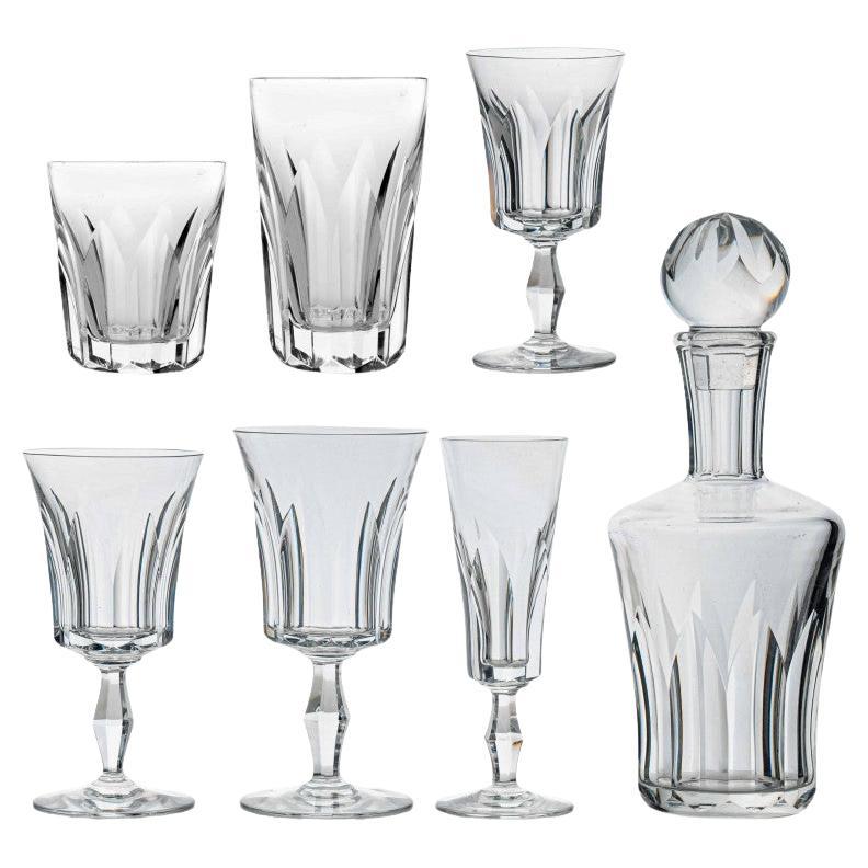 Satz von 36 Exquise Baccarat Polignac Crystal Pieces, Frankreich, 1950 im Angebot
