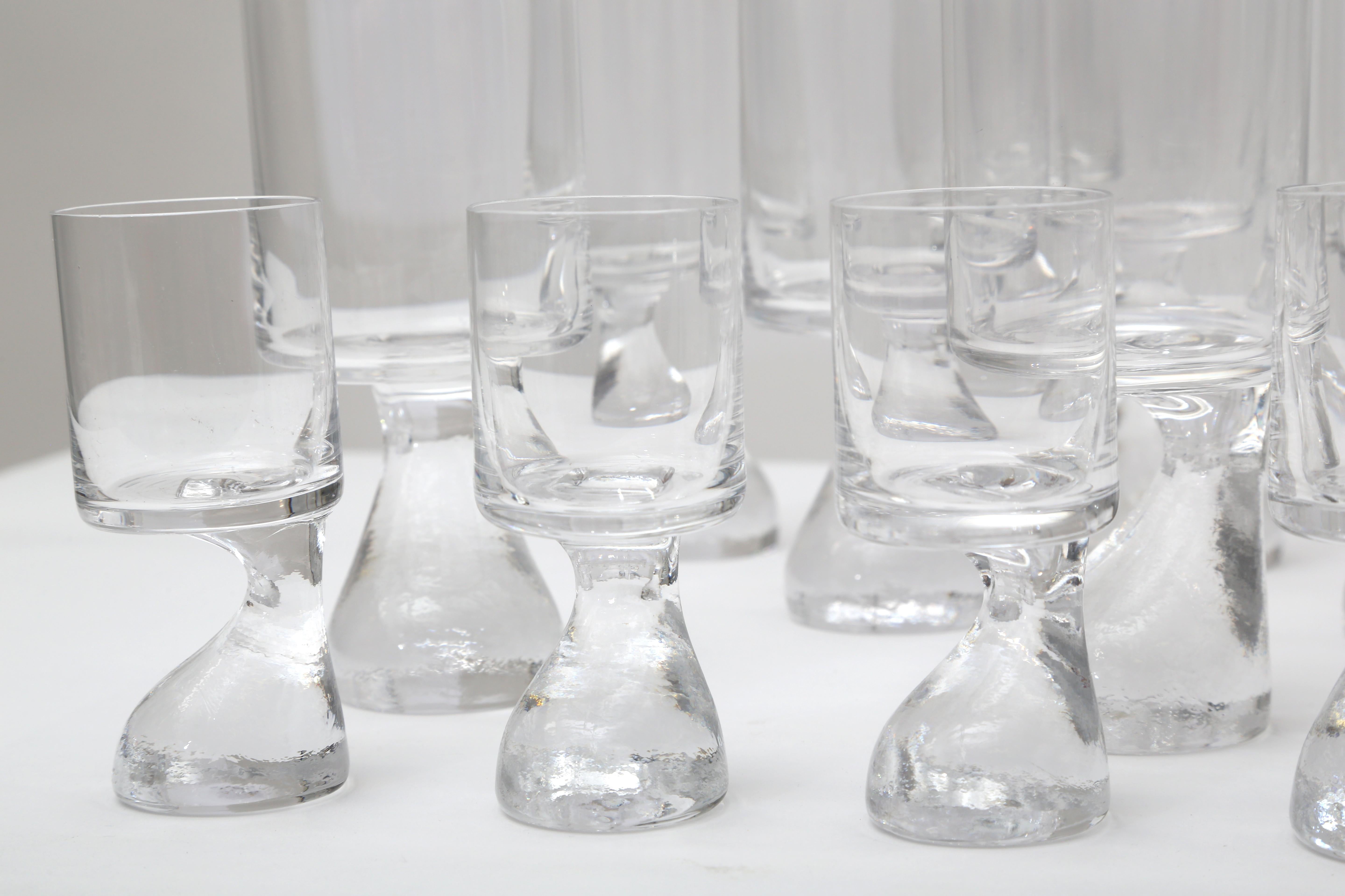Set of 36 Joe Colombo Glasses, Three Sizes In Good Condition In West Palm Beach, FL