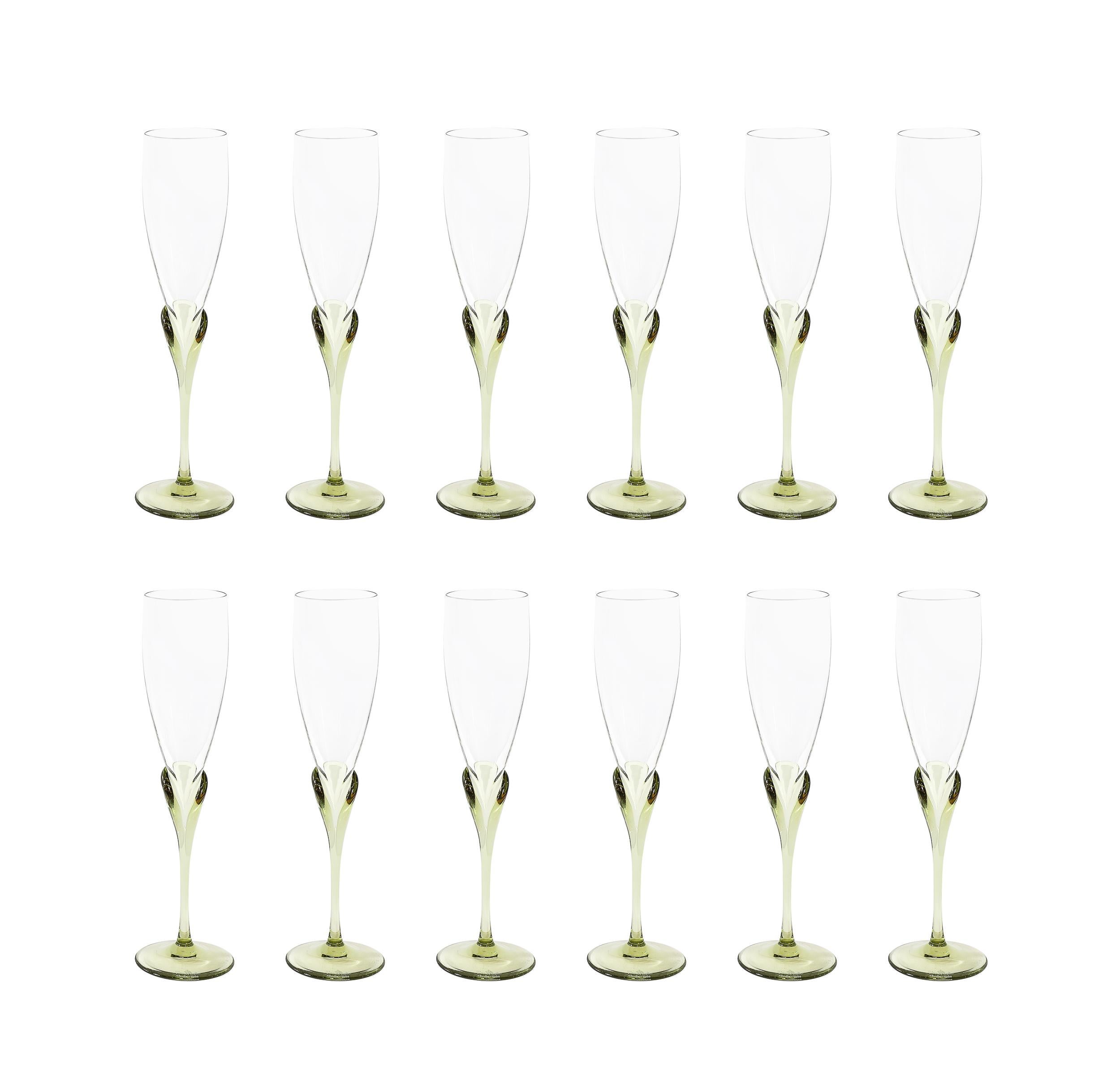 Set di 36 bicchieri di cristallo per acqua, vino e champagne Rosenthal con motivo Papyrus In condizioni ottime in vendita a New York, NY