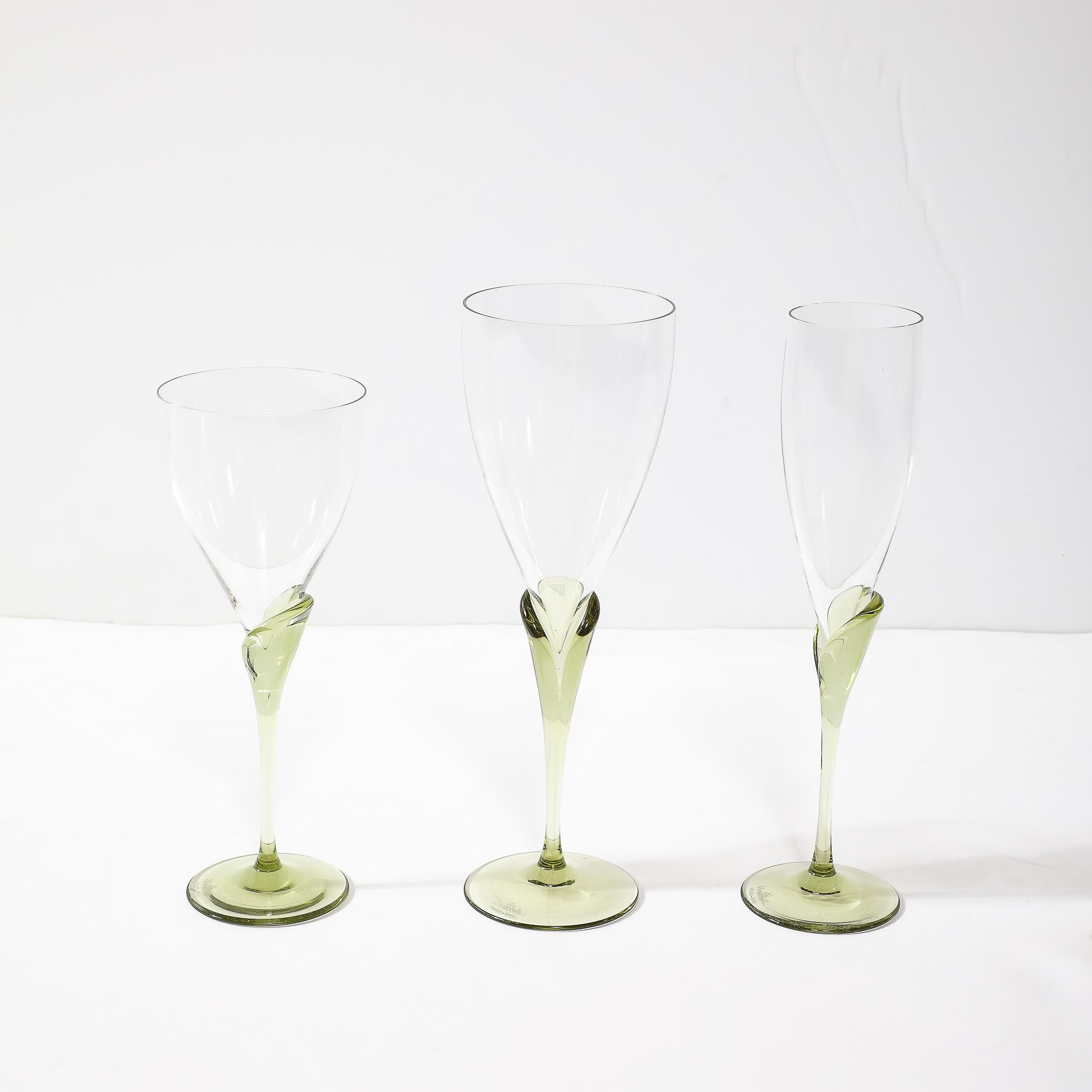 Fine XX secolo Set di 36 bicchieri di cristallo per acqua, vino e champagne Rosenthal con motivo Papyrus in vendita