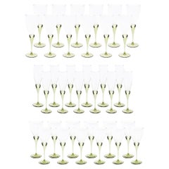 Ensemble de 36 verres Rosenthal à eau, vin et champagne en cristal à motif papyrus
