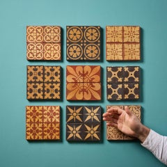 Conjunto de 36 azulejos de encáustica mixta recuperados, de Craven Dunnill & Co y otros