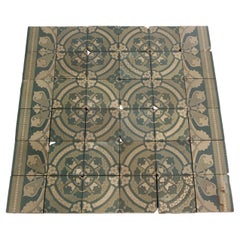 Set of 36 Villeroy & Boch Encaustic Tiles, 1900s W/ Earth Tone Colors