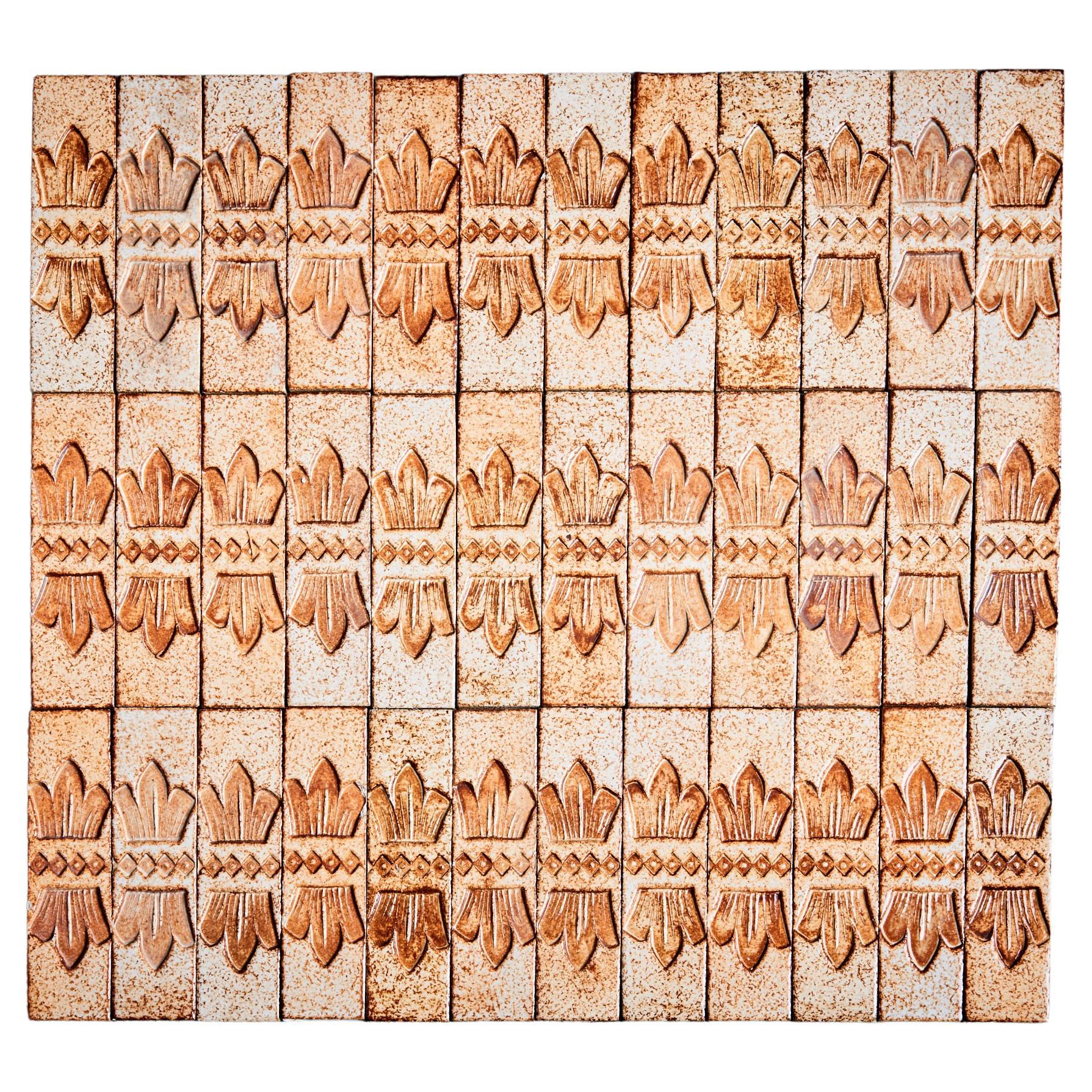 Set of 38 ceramic tiles by Roger Capron, France - 1970s  For Sale