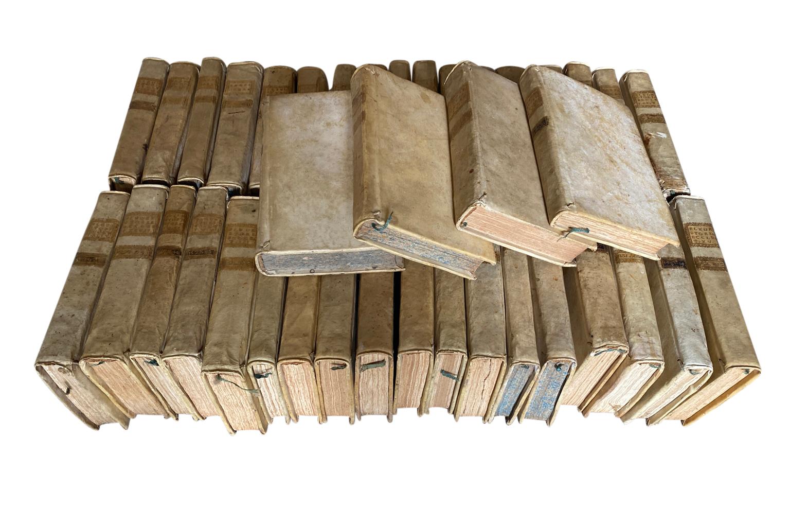 18th Century and Earlier Set of 39 18th Century Italian Vellum Books For Sale