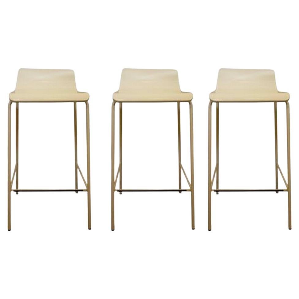 Set of 3x New White Contemporary Modern Bar Stools For Sale