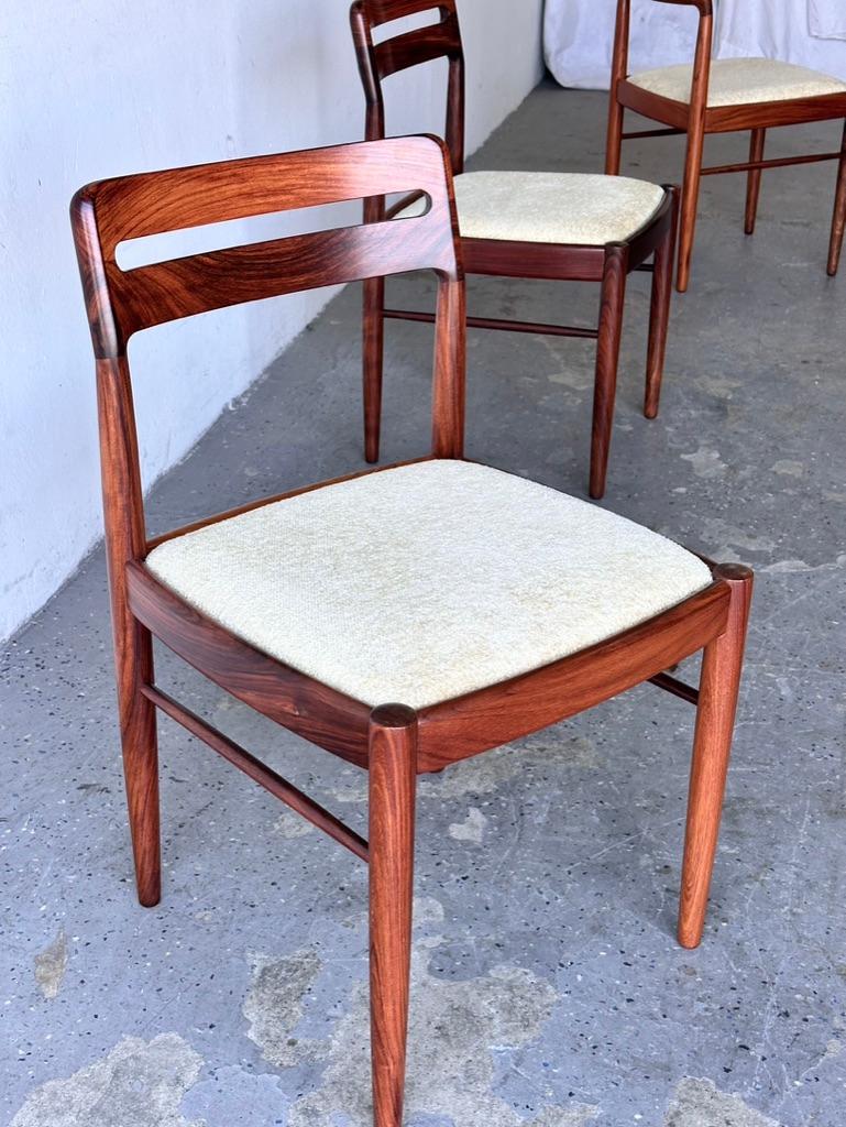 Late 20th Century Set of 4 +1 (5) Danish Modern Rosewood Dining Chairs by H.W. Klein for Bramin For Sale