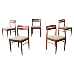 Ensemble de 4 +1 (5) chaises de salle à manger danoises modernes en palissandre par H.W. Klein pour Bramin