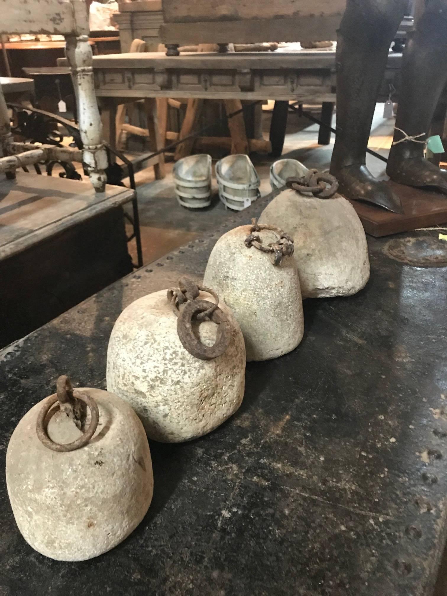 Spanish Set of Four 17th Century Bell Tower Clock Counterweights