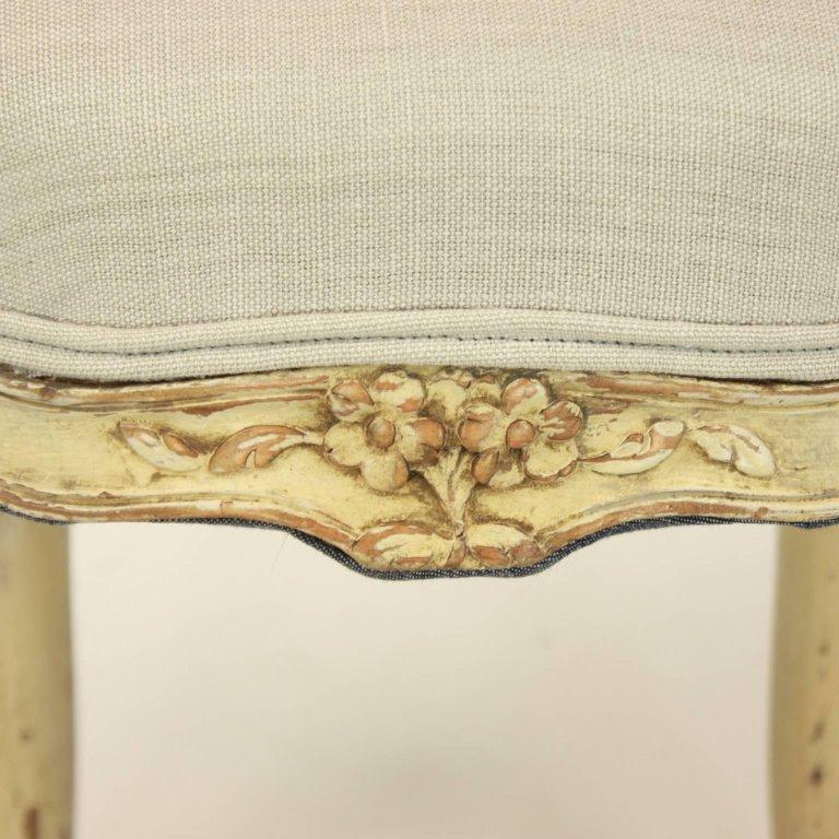 French Set of 4 18th Century Painted Louis XV Side Chairs, Attributed to J.B. Mouette For Sale