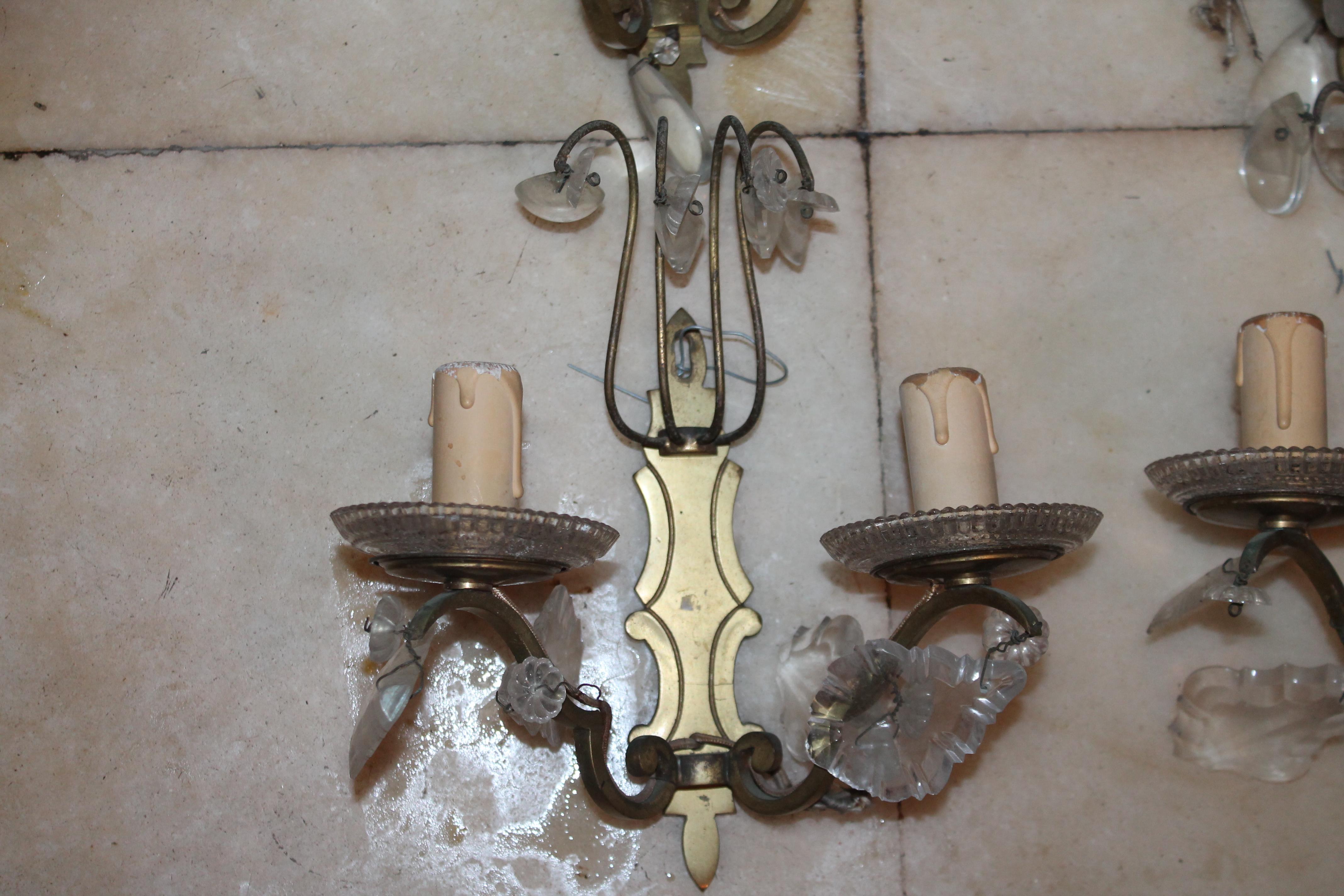 Early 20th Century Set of 4 1920's French Louis XV style Bronze Sconces  For Sale