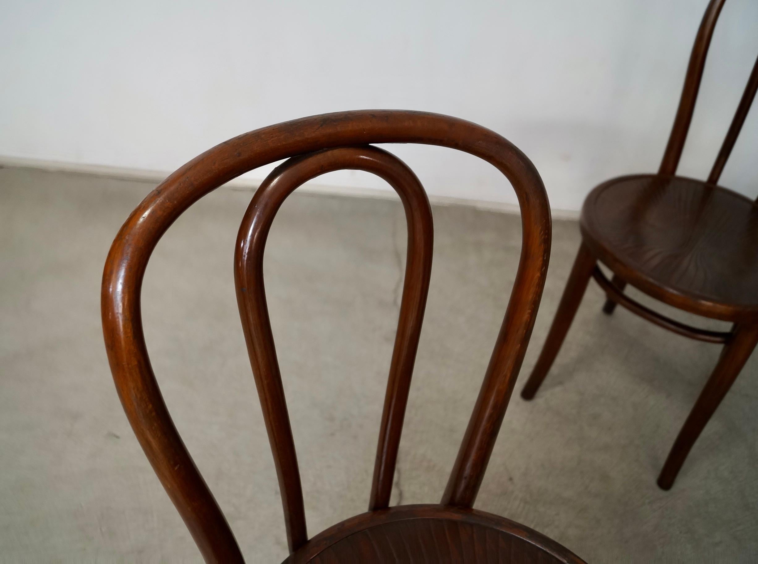 Set of 4 1930's Antique Bentwood Thonet Dining Chairs 8