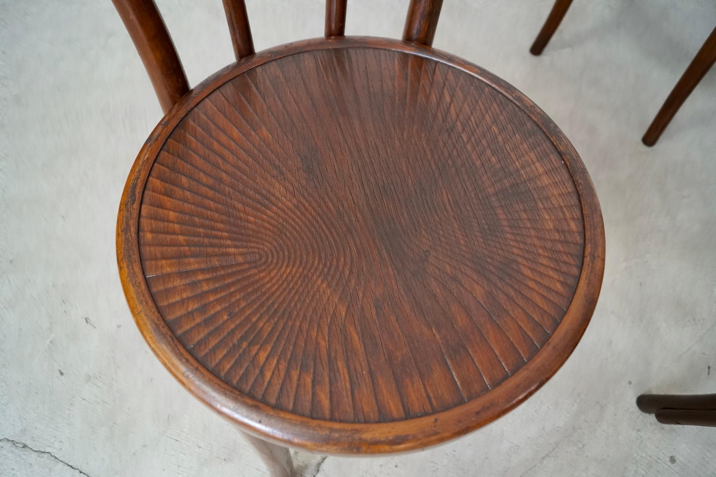 Set of 4 1930's Antique Bentwood Thonet Dining Chairs 9