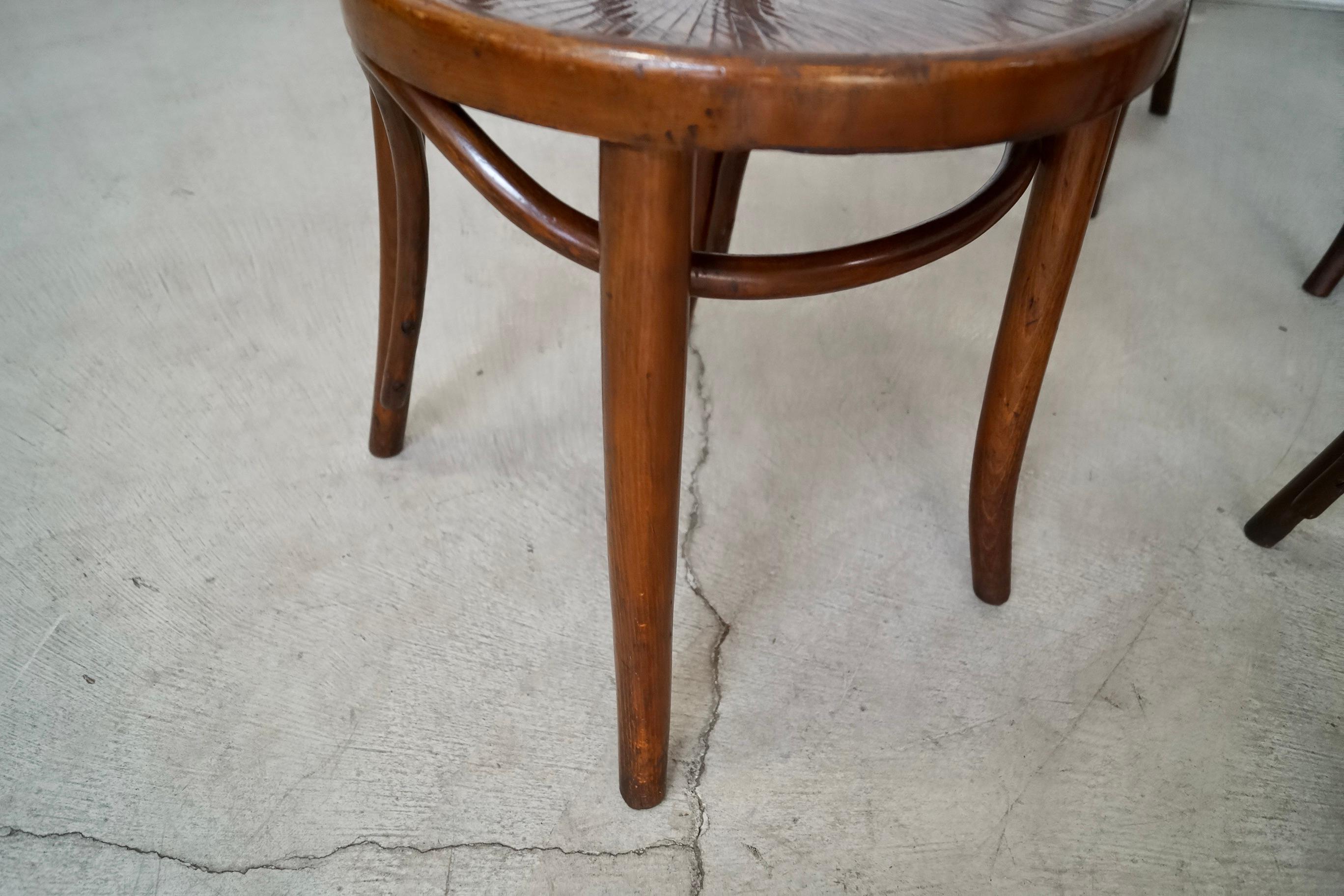 Set of 4 1930's Antique Bentwood Thonet Dining Chairs 10