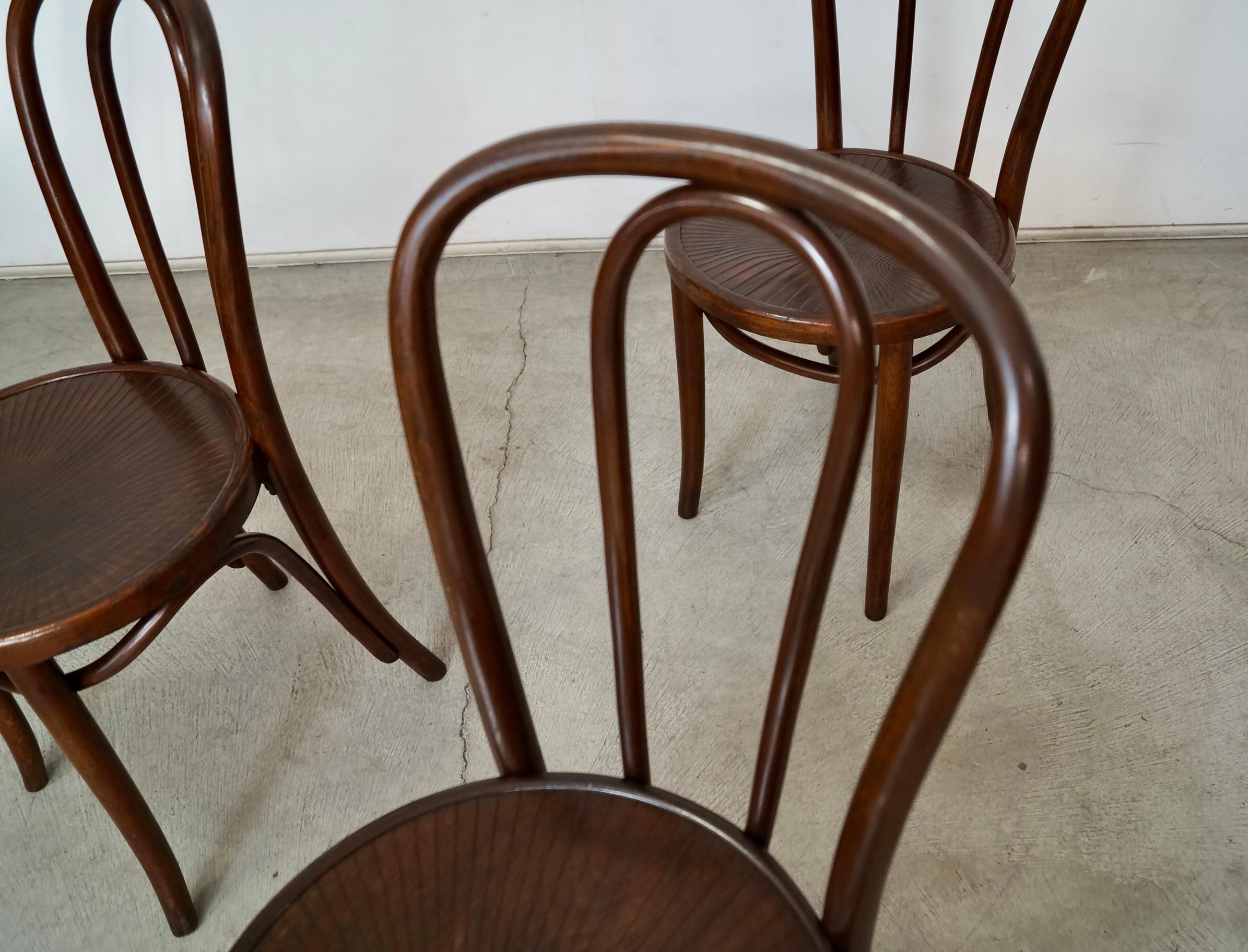 Set of 4 1930's Antique Bentwood Thonet Dining Chairs 11