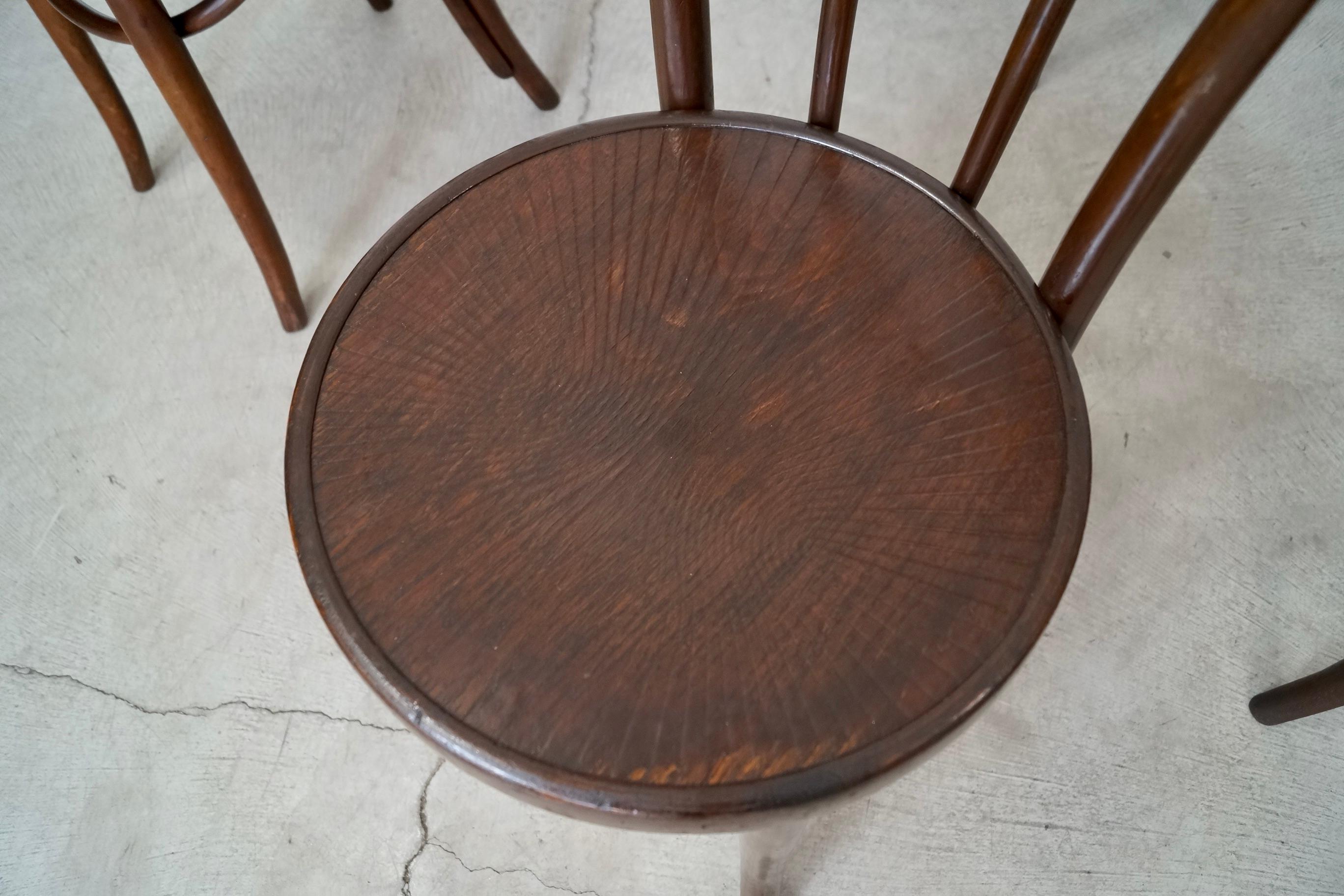 Set of 4 1930's Antique Bentwood Thonet Dining Chairs 12