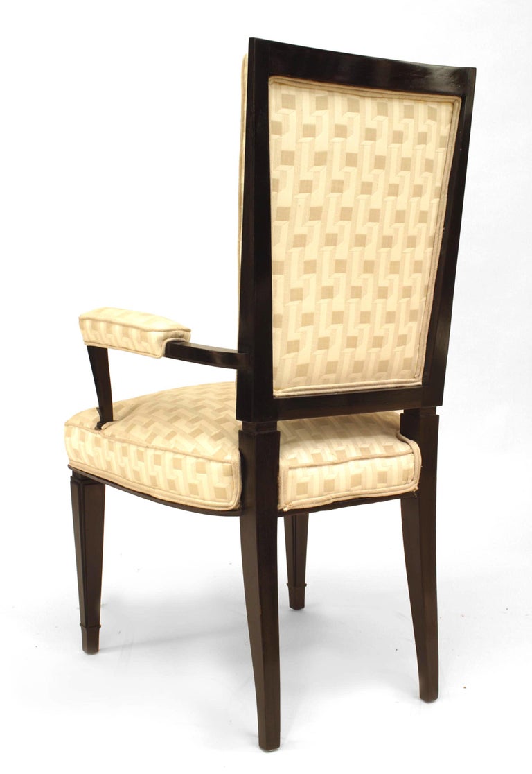 Set of 4 Dominique French Geometric High Back Arm Chair In Good Condition For Sale In New York, NY