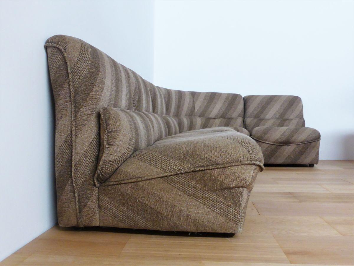 Set of 4 1950s Armchairs with Corner Element in Striped Fabric - Mid-Century El In Good Condition For Sale In Manzano, IT
