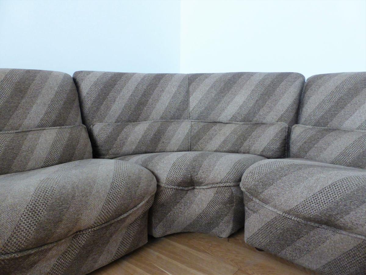 Set of 4 1950s Armchairs with Corner Element in Striped Fabric - Mid-Century El For Sale 1