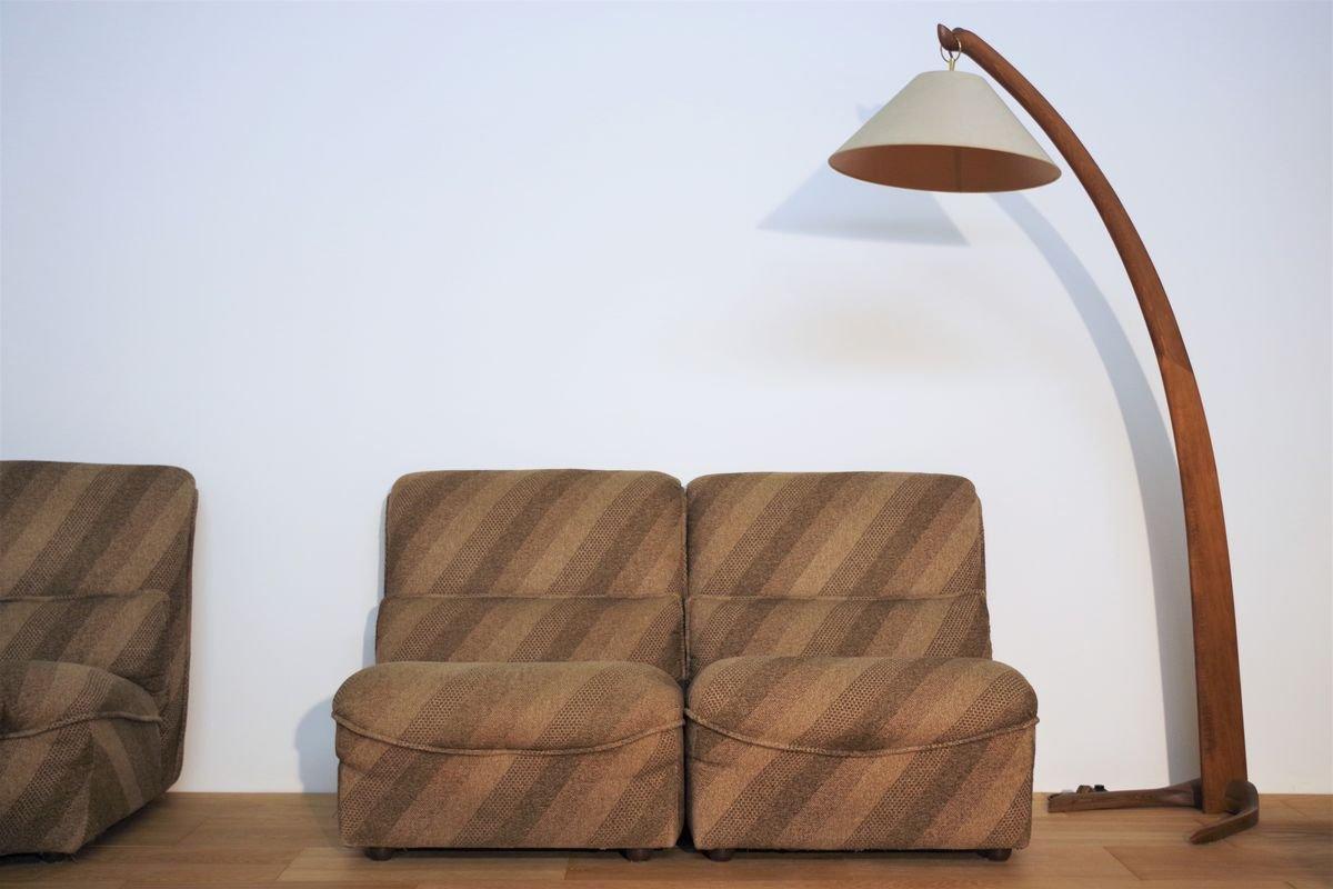 Set of 4 1950s Armchairs with Corner Element in Striped Fabric - Mid-Century El For Sale 3