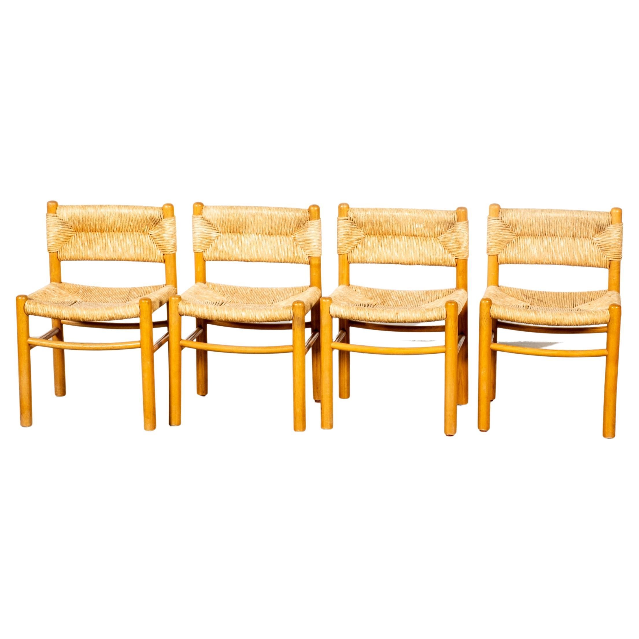 Set of 4 1950s Dordogne Dining Chairs by Charlotte Perriand for Robert Sento
