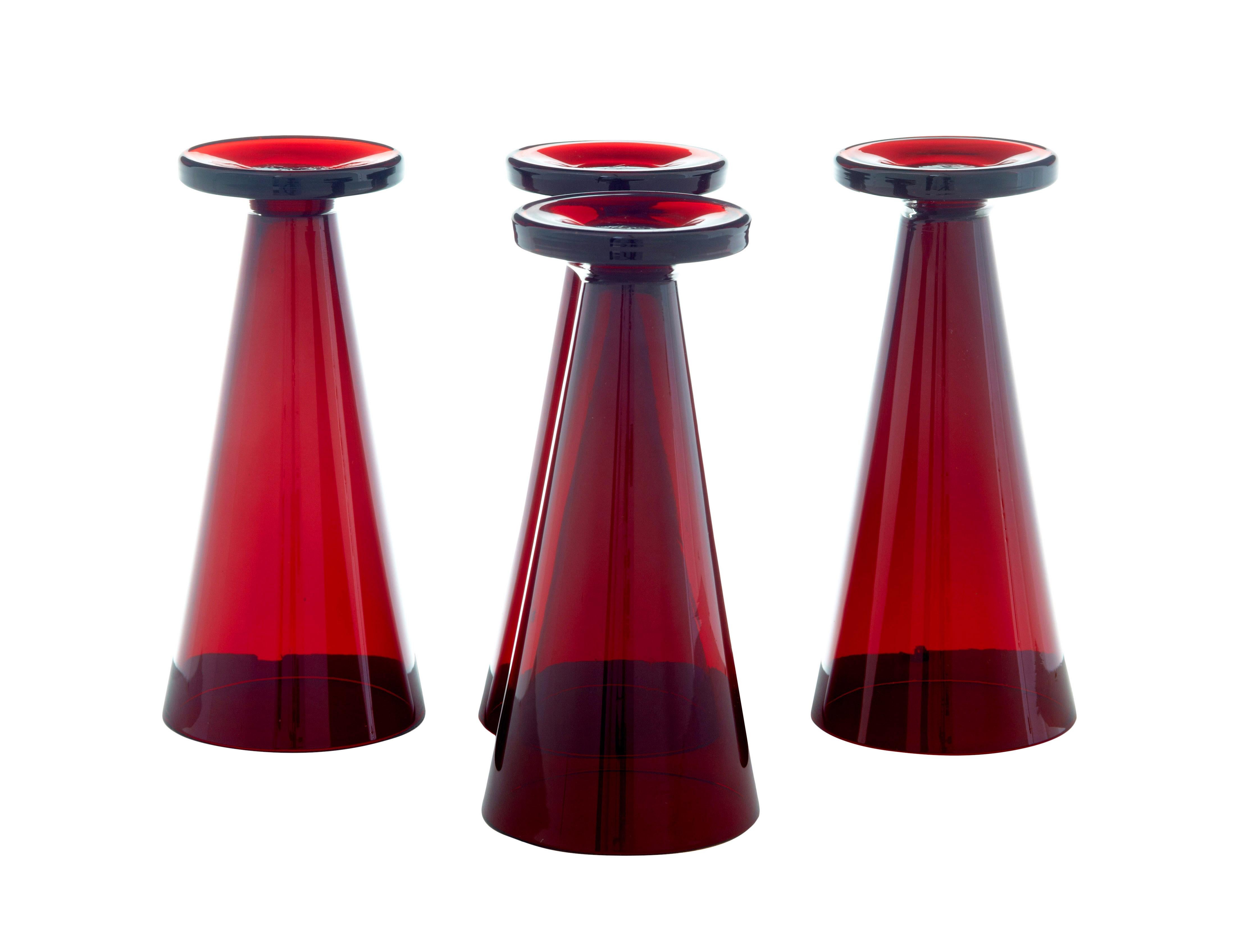 Mid-Century Modern Ensemble de 4 verres scandinaves des années 1950 par Monica Bratt en vente