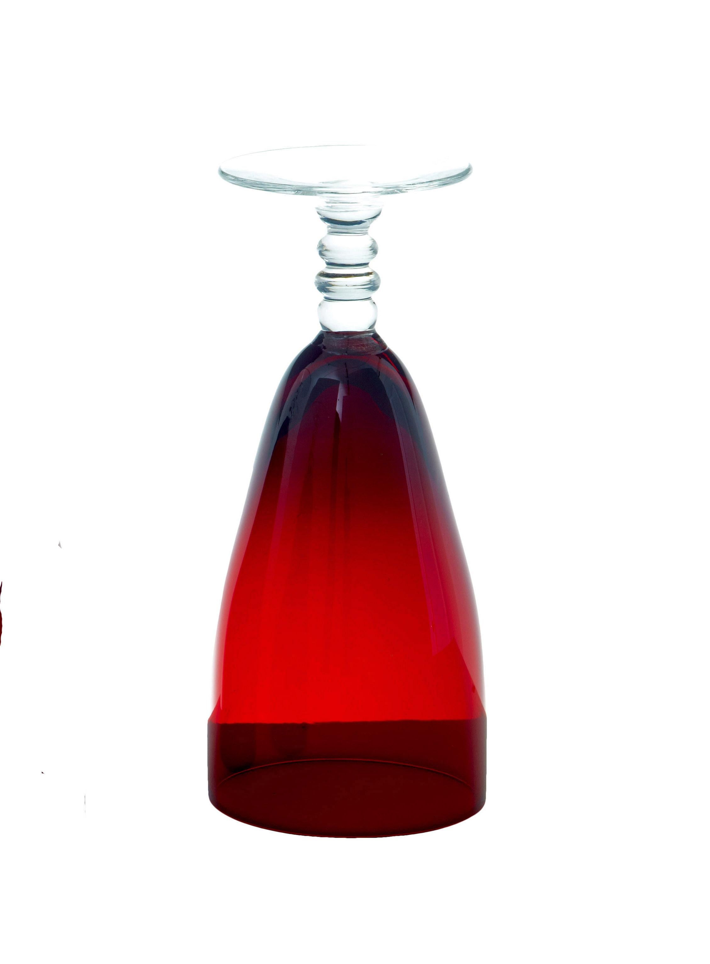 Mid-Century moderno Set di 4 bicchieri da vino rossi scandinavi anni '50 di Monica Bratt in vendita