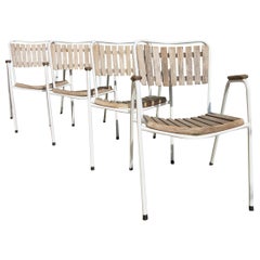 Jeu de 4 chaises de jardin empilables en teck Daneline des années 1960 St1010